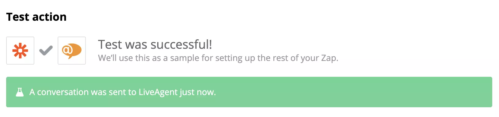 Δοκιμή ενοποίησης LiveAgent και Asana επιτυχής