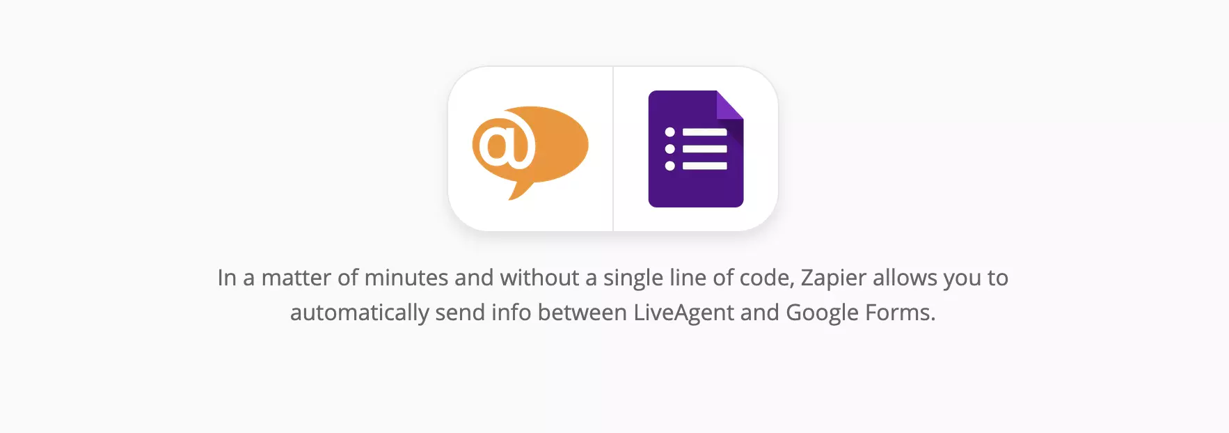 Σελίδα ενοποιήσεων LiveAgent και Google Forms στο Zapier