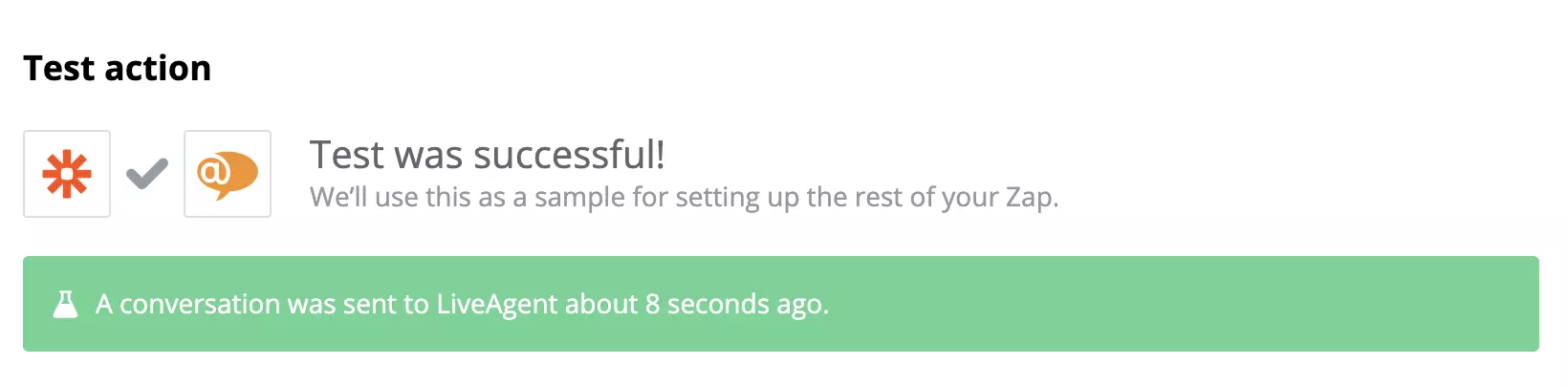 Επιτυχής δοκιμή ενοποίησης Google Sheets και LiveAgent