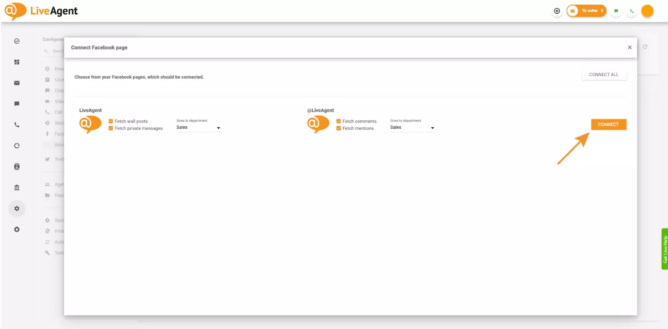 Επιλογή πλαισίων στις ρυθμίσεις που επιτρέπουν στο LiveAgent να λαμβάνει σχόλια και αναφορές