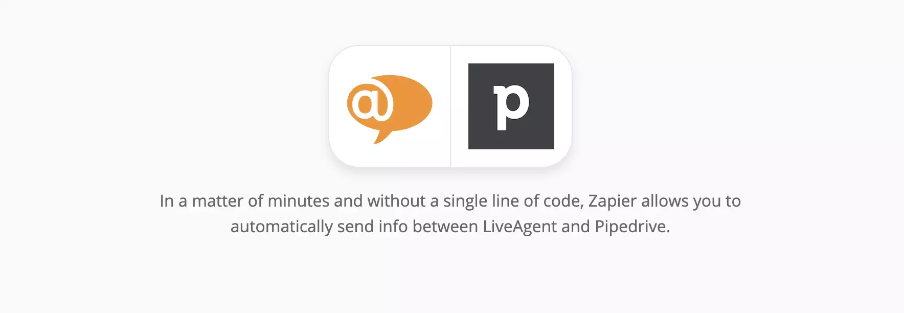 Σελίδα ενσωματώσεων LiveAgent και PipeDrive στο Zapier