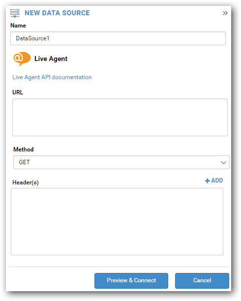 Παράθυρο διαμόρφωσης Bold BI NEW DATA SOURCE