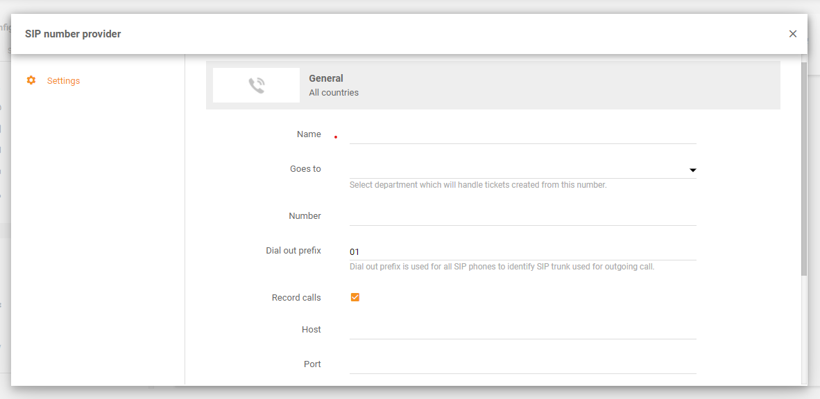 Ενσωμάτωση Magenta στο LiveAgent - Διαμόρφωση αριθμών