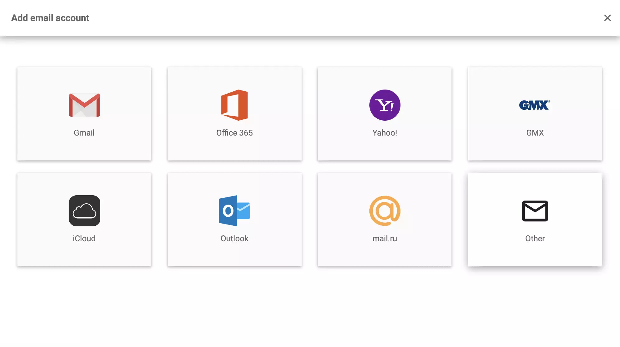 Επιλογές διαμόρφωσης λογαριασμού ηλεκτρονικού ταχυδρομείου LiveAgent
