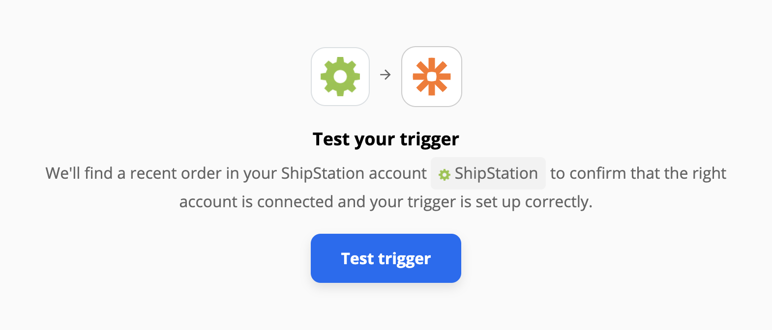 Δοκιμή trigger ShipStation μετά τη διαμόρφωση