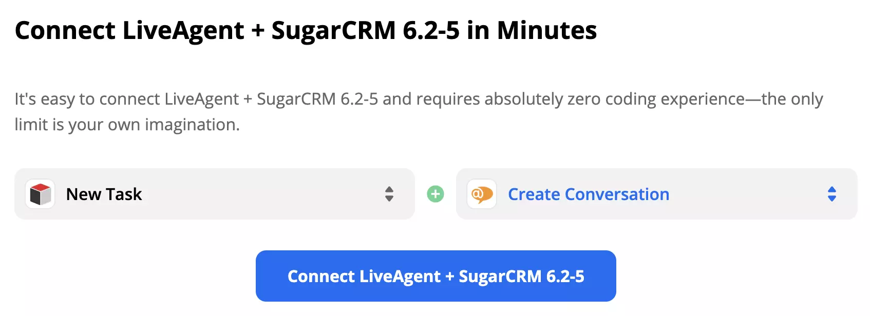 Ενεργοποίηση SugarCRM New Task και ενέργεια LiveAgent New Conversation