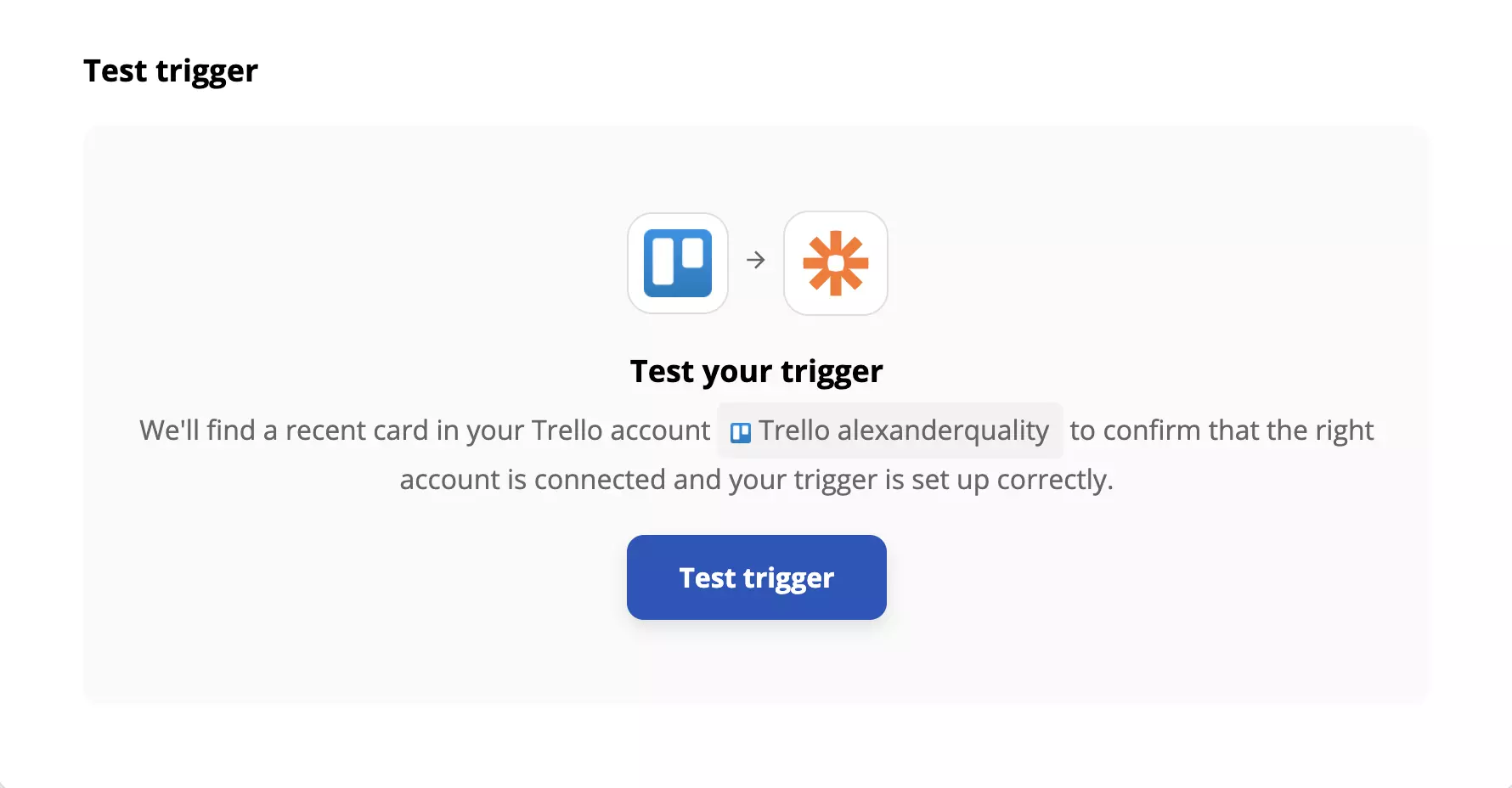 Δοκιμή ενός trigger Trello στο Zapier