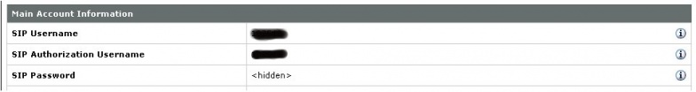 VoIP.ms username and password in SIP settings
