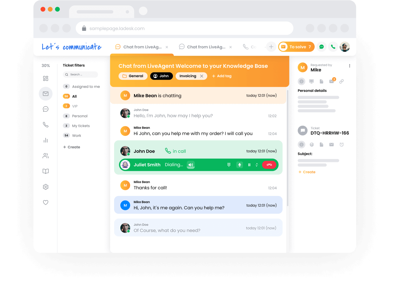 Σύστημα ticketing της LiveAgent - προβολή ομάδας υποστήριξης