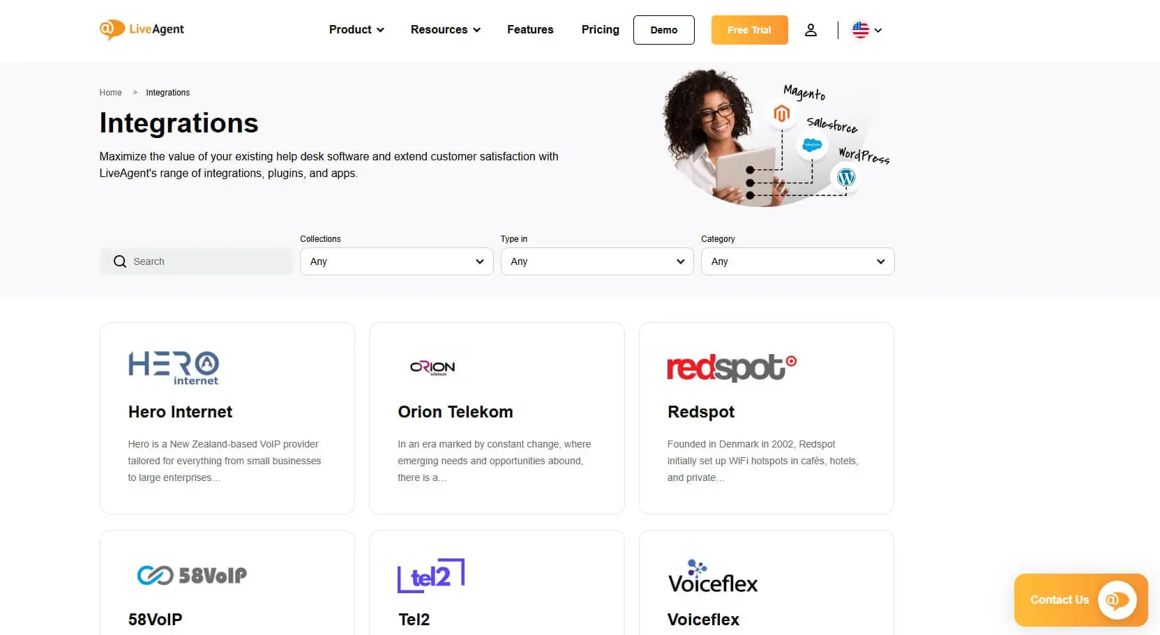 Screenshot of Live Agent Integrations