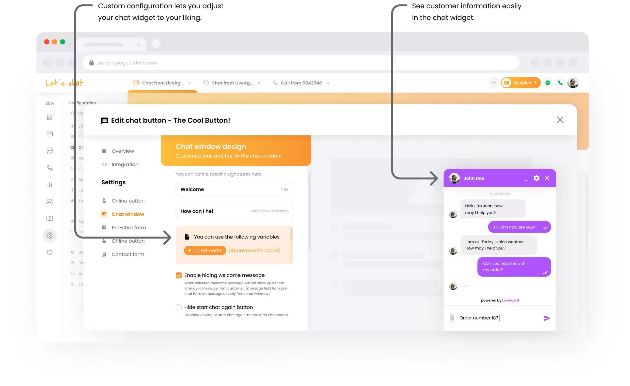 Προσαρμόστε το παράθυρο chat