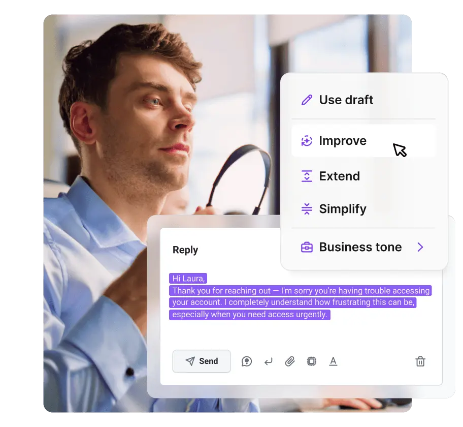 AI Answer Improver για agents live chat