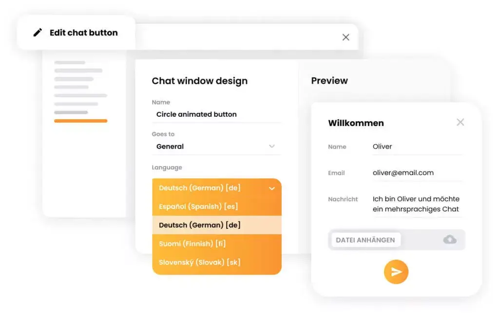 Πολύγλωσσο chat widget