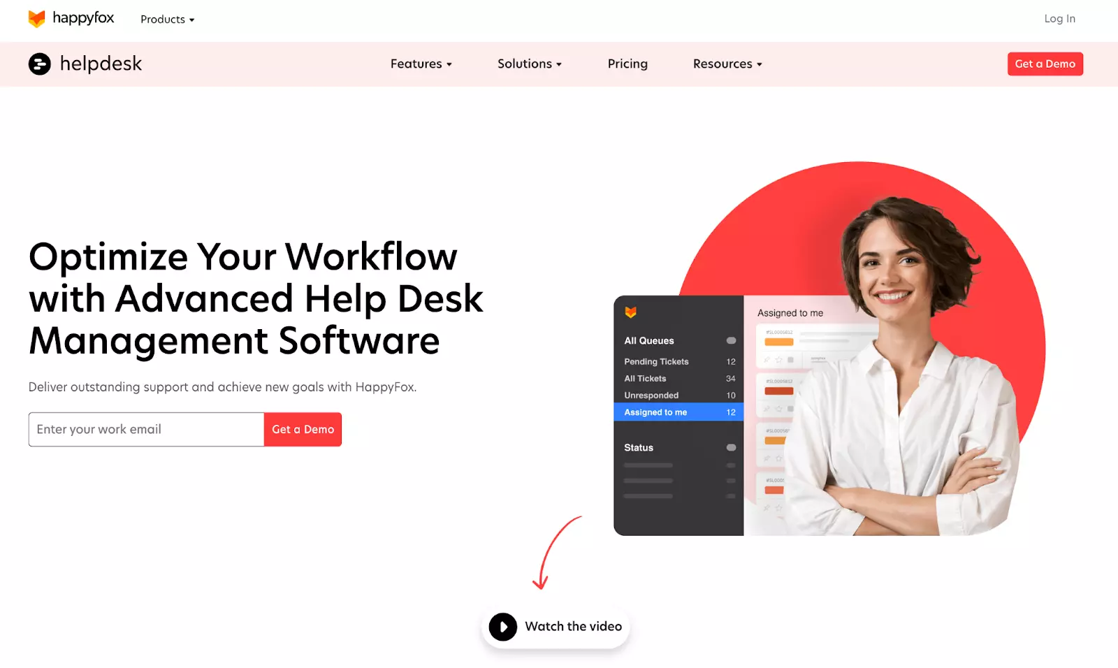 Αρχική σελίδα συστήματος ticketing helpdesk HappyFox