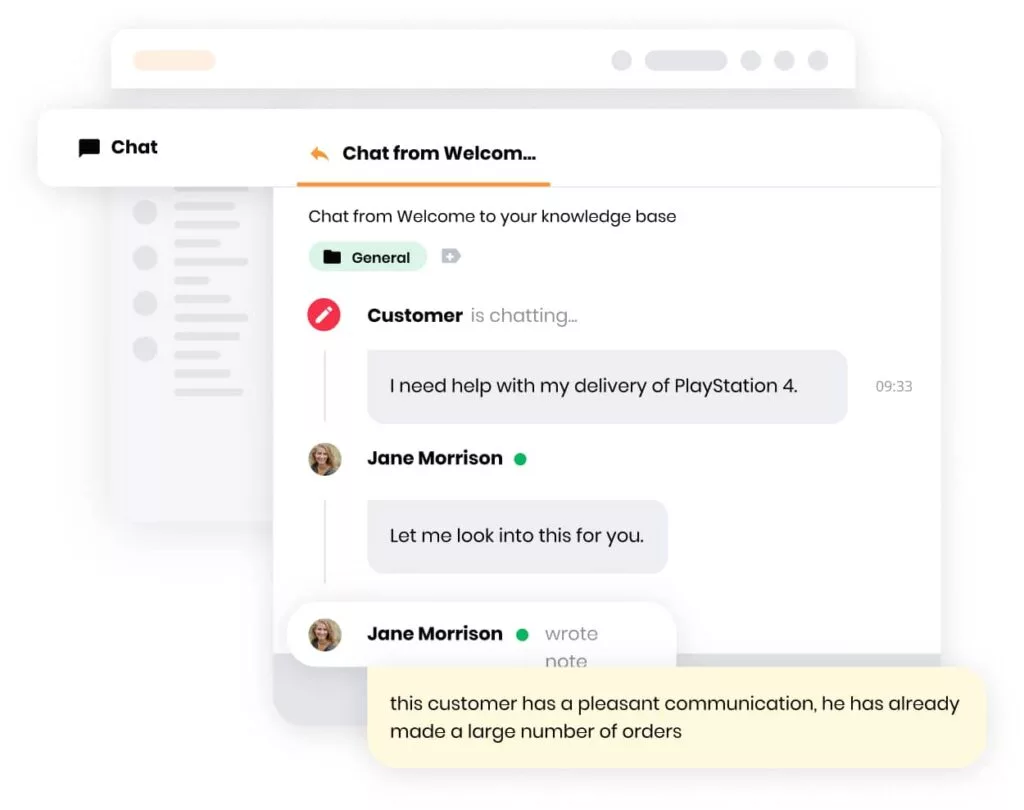 Image of LiveAgent's internal ticket feature that allows agents to communicate internally and collaborate on tasks