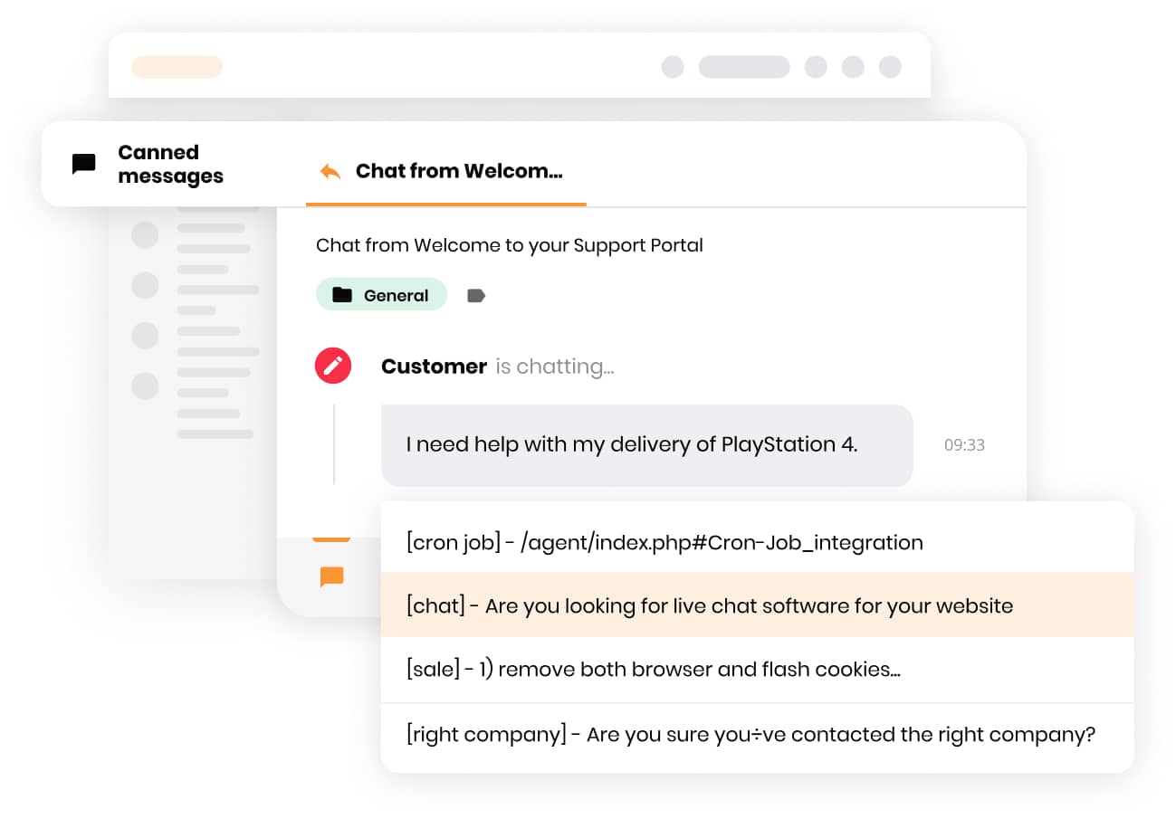 Δυνατότητα προκατασκευασμένων μηνυμάτων LiveAgent