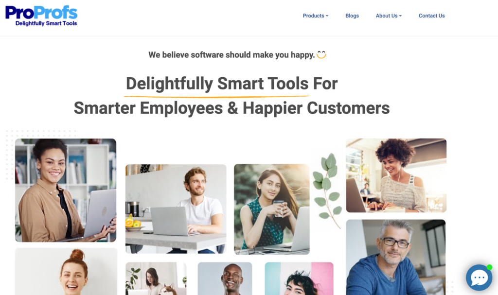 Αρχική σελίδα λογισμικού βάσης γνώσης ProProfs