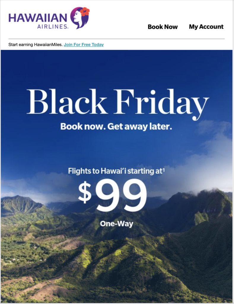 Καμπάνια Black Friday της Hawaiian Airlines