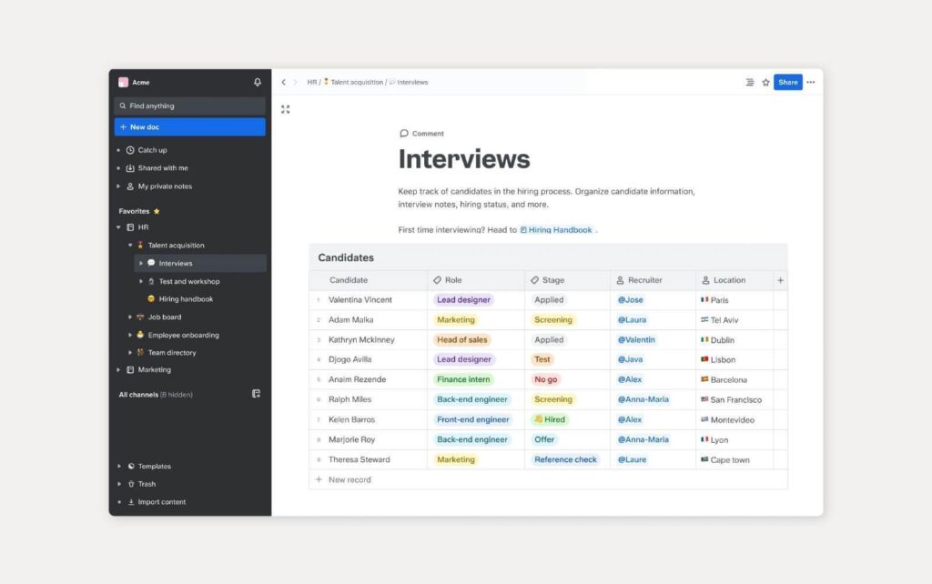 Παράδειγμα βάσης γνώσης χρησιμοποιώντας το Slite