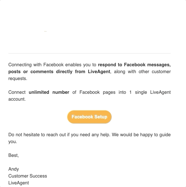 Παράδειγμα μορφοποίησης email του LiveAgent