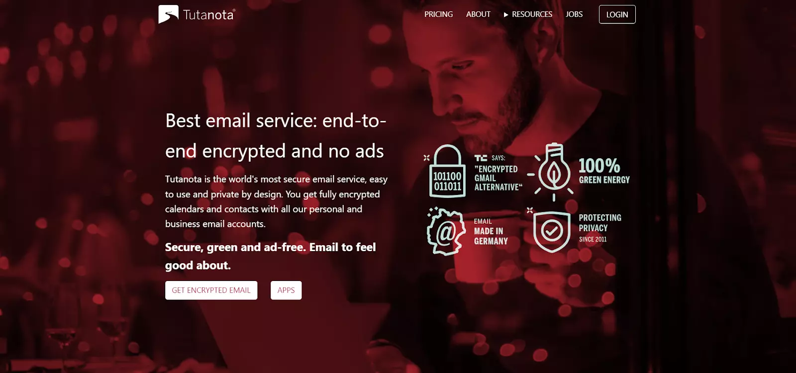 Tutanota homepage