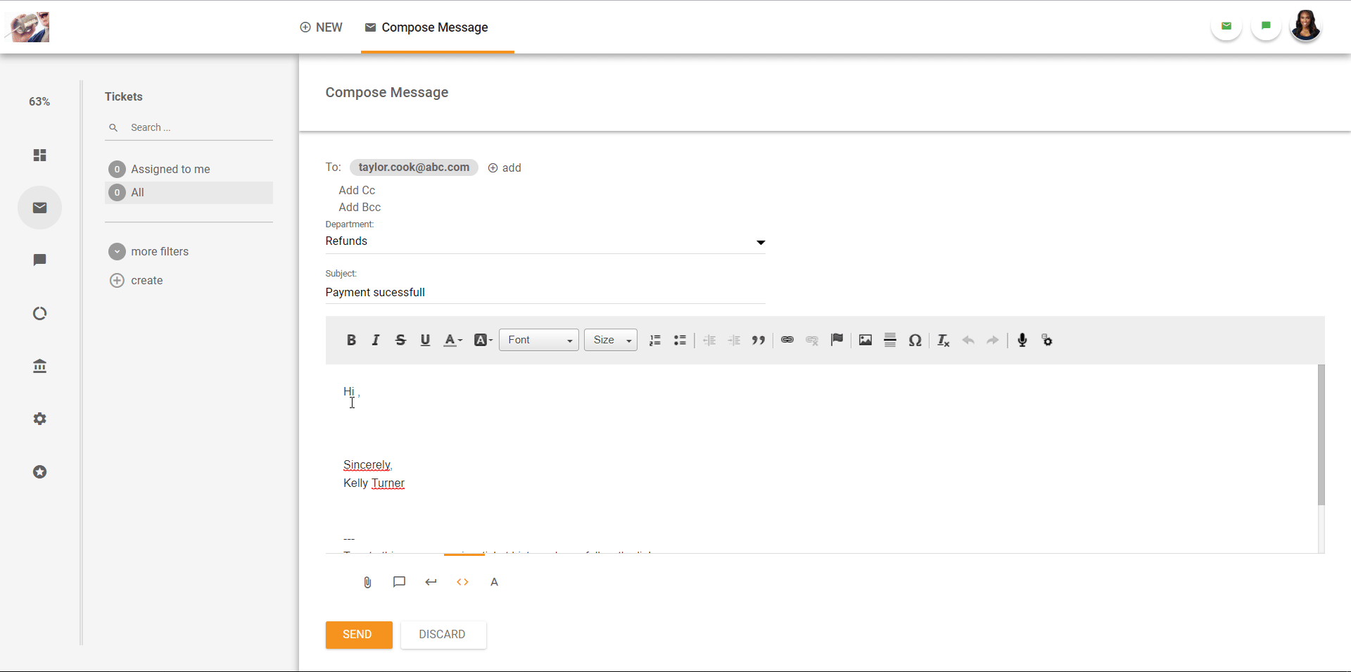 Επισκόπηση της διεπαφής ticketing στο LiveAgent.